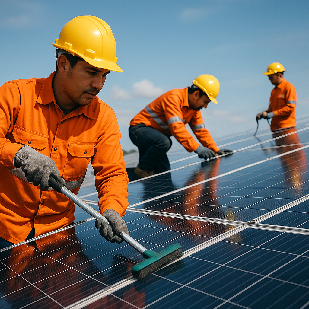 Single solar module on a mount