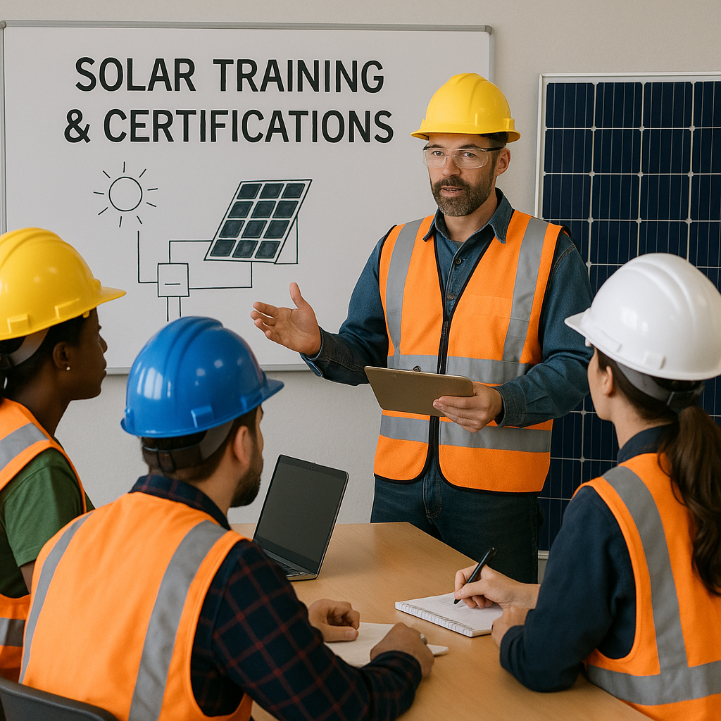 Technician carrying out inverter checks